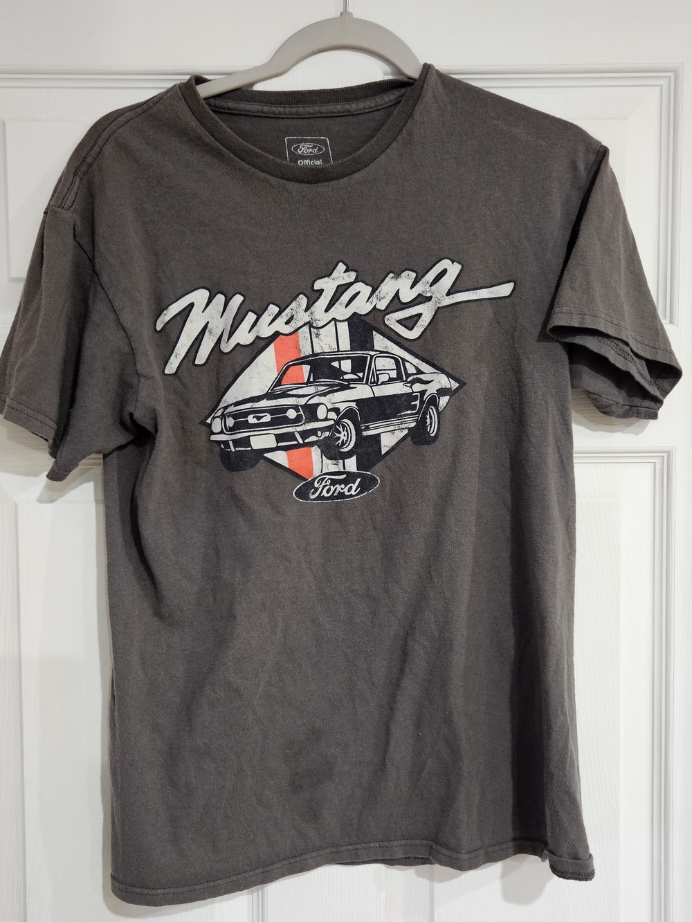 Official Licensed Ford Mustang Graphic Printed T-Shirt Men's M Gray Short Sleeve